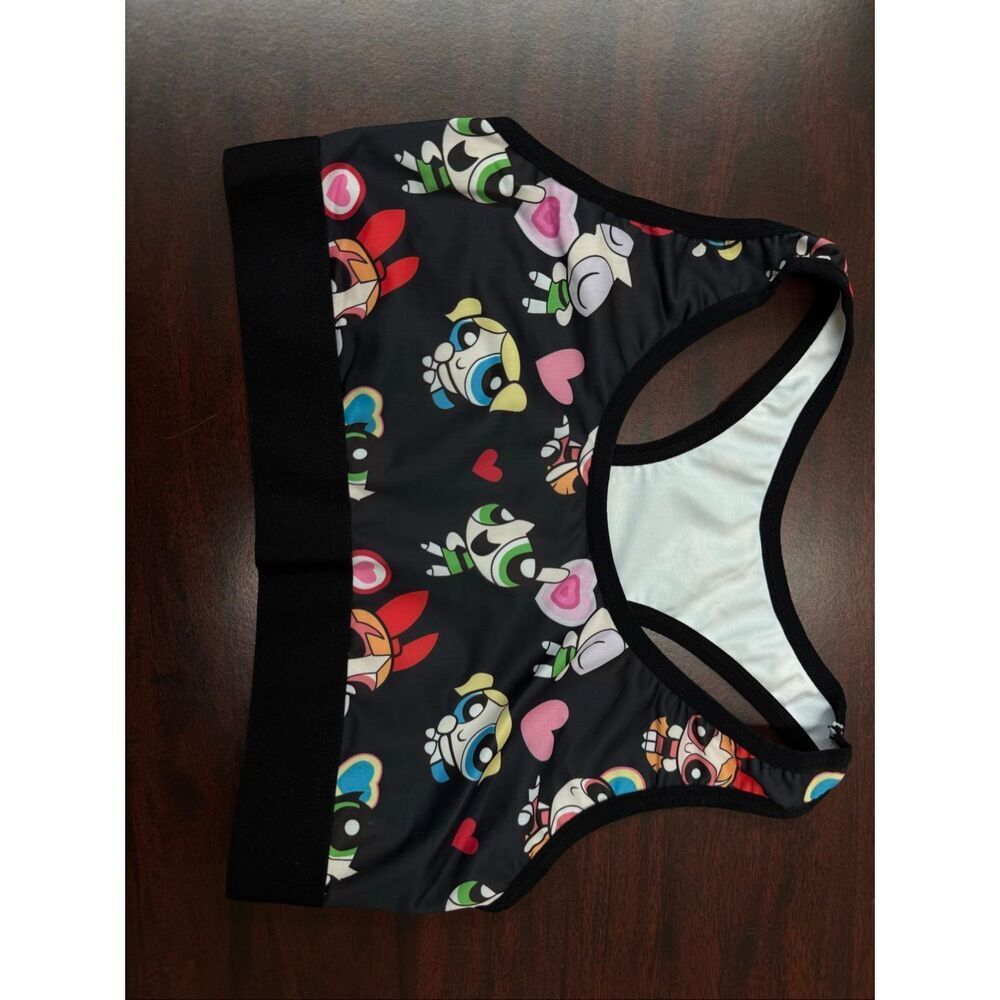 Powerpuff Girls Black Racerback Lounge Bra Size Medium